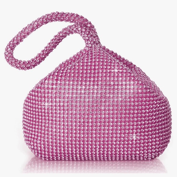 I.N.C. International Concepts Sparkle Mesh Pouch, pink drgn fruit  Bag - Picture 2 of 5